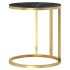 Mesa auxiliar vidrio templado mármol negro y dorado 45