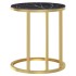 Mesa auxiliar vidrio templado mármol negro y dorado 45