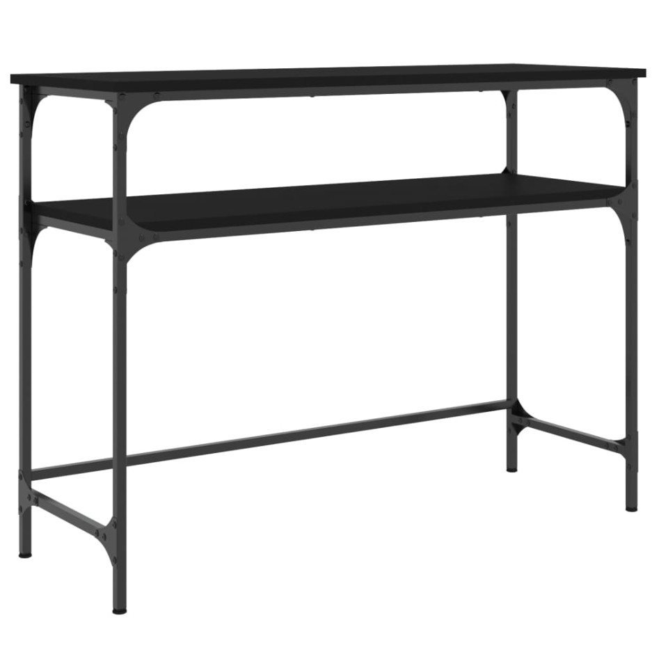 Mesa consola madera de ingeniería negra 100x35,5x75