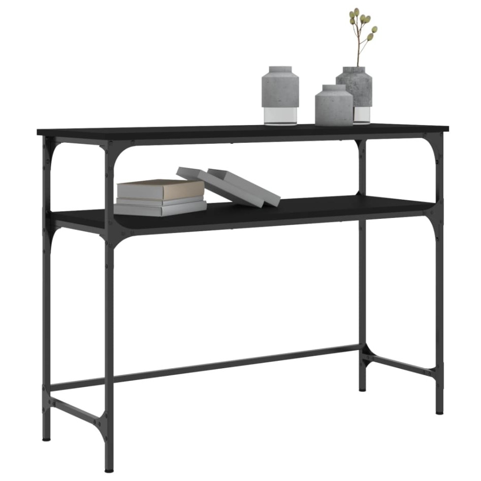 Mesa consola madera de ingeniería negra 100x35,5x75