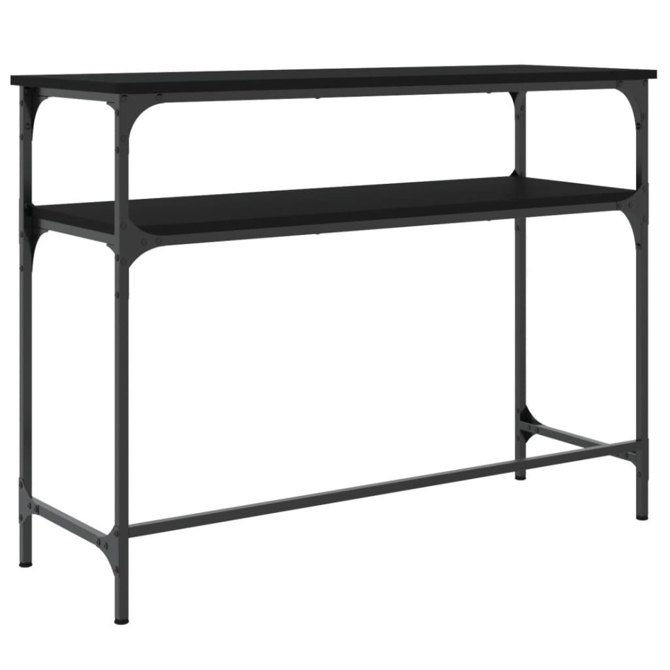 Mesa consola madera de ingeniería negra 100x35,5x75