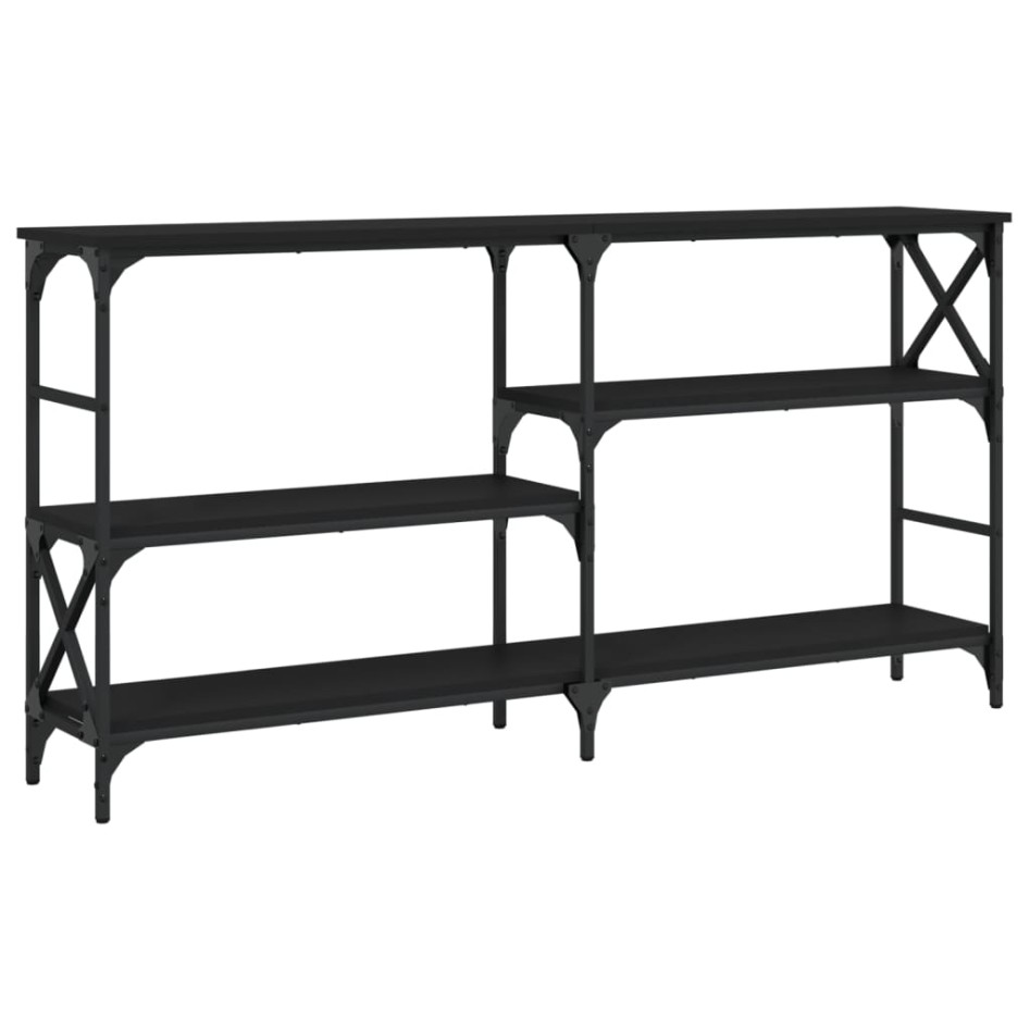 Mesa consola madera de ingeniería negra 150x29x76,5