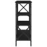 Mesa consola madera de ingeniería negra 150x29x76,5