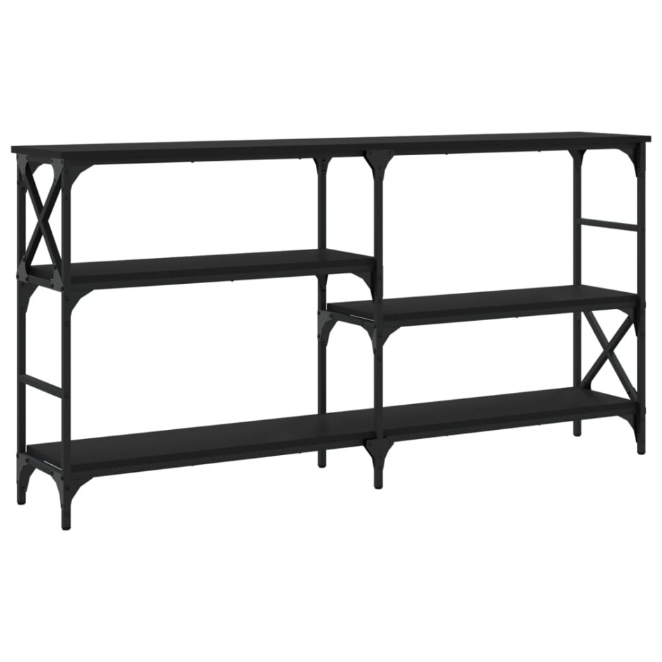 Mesa consola madera de ingeniería negra 150x29x76,5