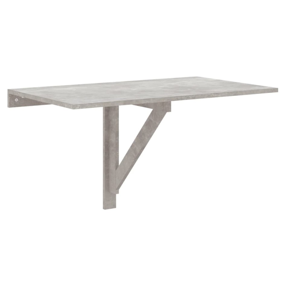 Mesa de pared plegable contrachapada gris hormigón 100x60x56