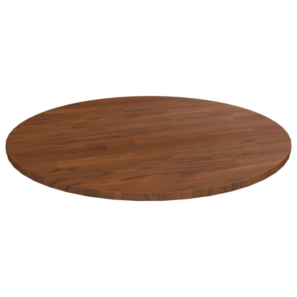 Tablero de mesa redonda madera de roble marrón oscuro
