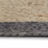 Alfombra hecha a mano de yute con borde gris oscuro 180