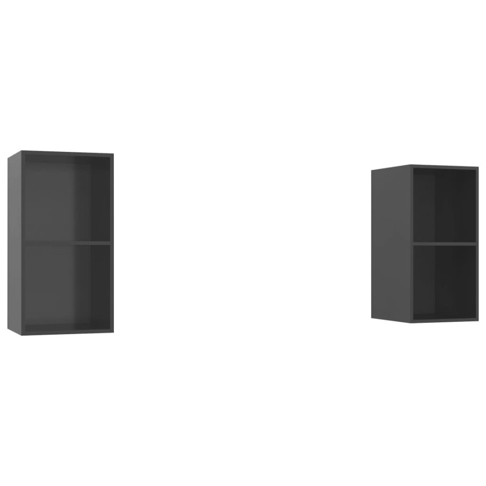 Muebles de salón de pared 2 pzas madera ingeniería gris