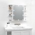 Mueble con espejo y luces LED blanco brillante 70x16,5x60