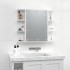 Mueble con espejo y luces LED blanco brillante 70x16,5x60