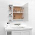 Mueble con espejo y luces LED blanco brillante 70x16,5x60