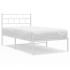Estructura cama sin colchón con cabecero metal blanco 75x190