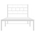 Estructura cama sin colchón con cabecero metal blanco 75x190