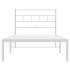 Estructura cama sin colchón con cabecero metal blanco 90x190