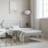 Estructura cama sin colchón con cabecero metal blanco