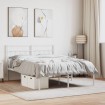 Estructura cama sin colchón con cabecero metal blanco 140x200cm