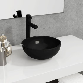 Lavabo de vidrio templado negro 30x12