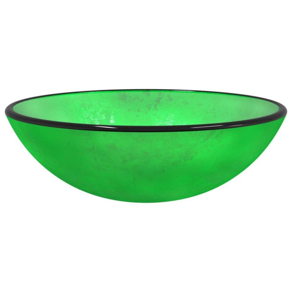 Lavabo de vidrio templado verde 42x14