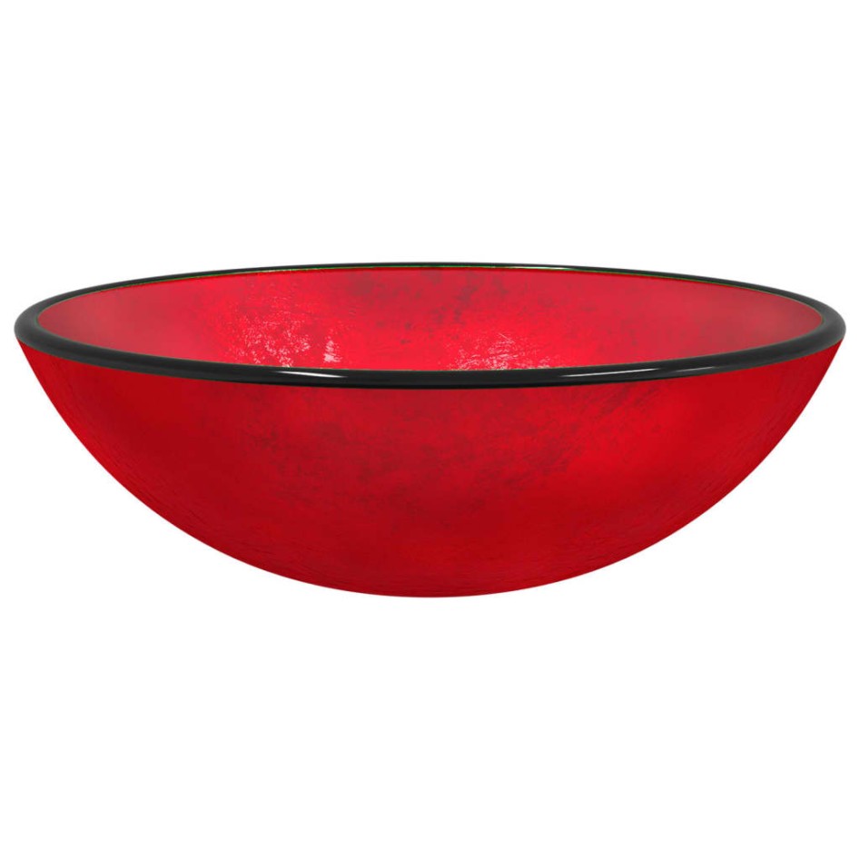 Lavabo de vidrio templado rojo 42x14