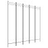 Biombo divisor de 5 paneles de tela blanco 200x200