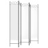 Biombo divisor de 5 paneles de tela blanco 200x200