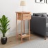 Mesa auxiliar con cajón madera maciza nogal 25x25x60