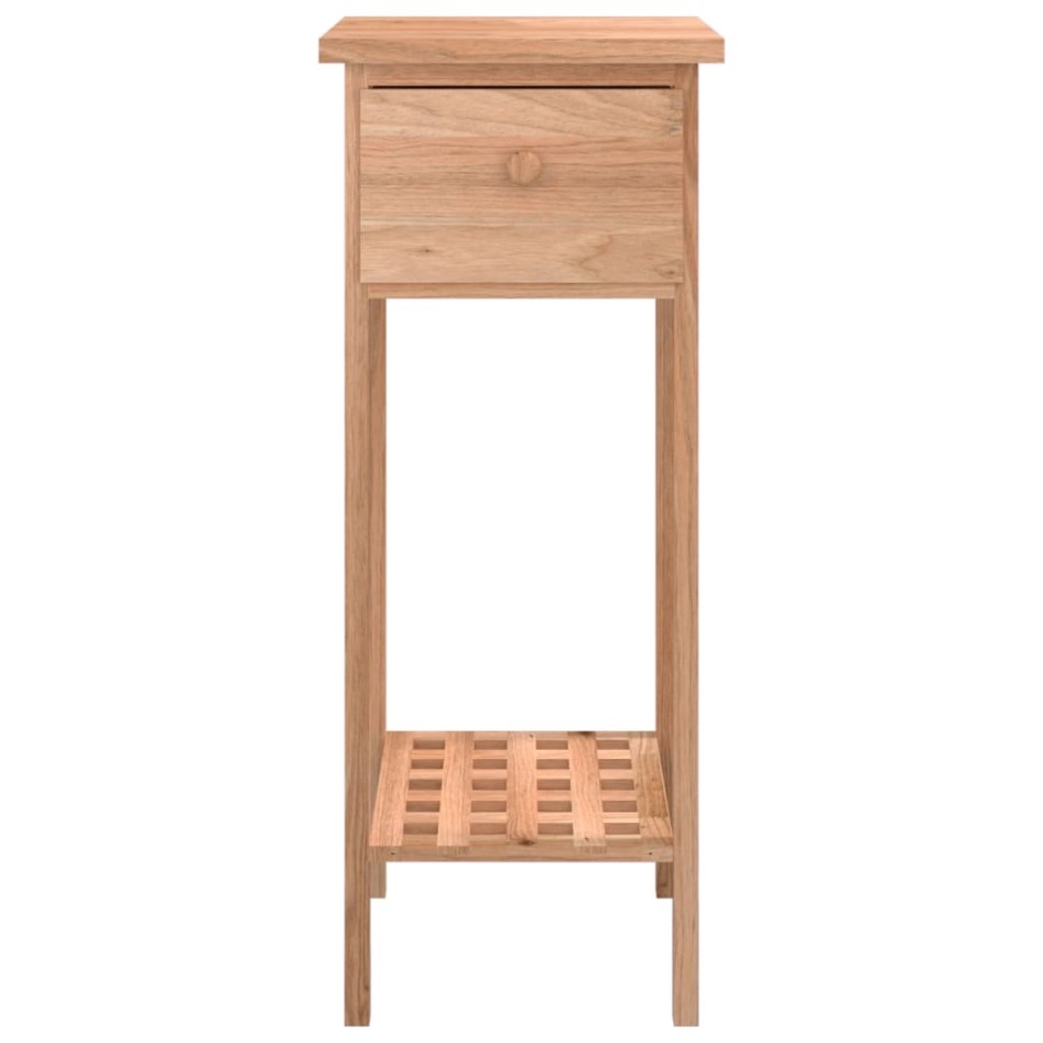 Mesa auxiliar con cajón madera maciza nogal 25x25x60