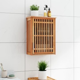 Armario de baño para pared madera maciza de nogal 42x23x60