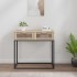 Mesa consola hierro y madera contrachapada 80x30x75