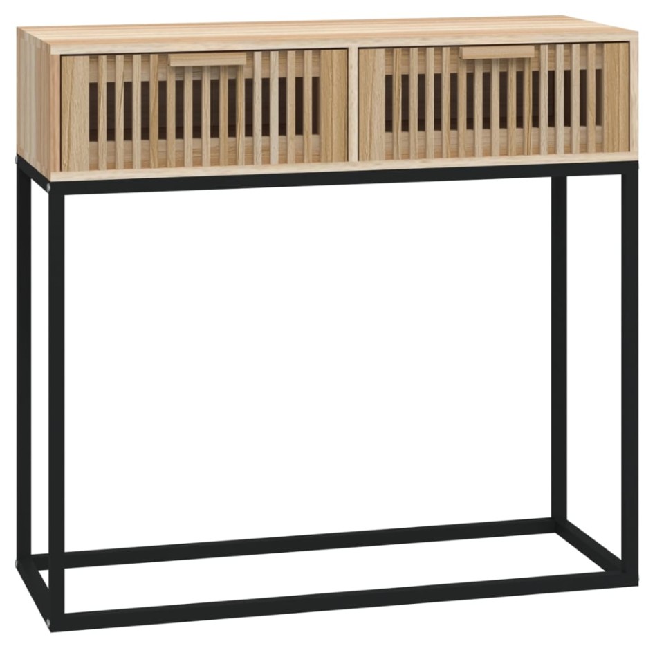 Mesa consola hierro y madera contrachapada 80x30x75