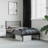 Estructura cama sin colchón con cabecero metal negro 80x200