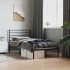 Estructura cama sin colchón con cabecero metal negro 80x200