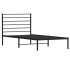 Estructura cama sin colchón con cabecero metal negro 80x200