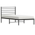 Estructura cama sin colchón con cabecero metal negro 80x200