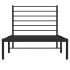 Estructura cama sin colchón con cabecero metal negro 80x200