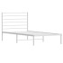 Estructura cama sin colchón con cabecero metal blanco 80x200