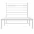 Estructura cama sin colchón con cabecero metal blanco 80x200