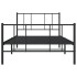 Estructura cama sin colchón con estribo metal negro 80x200