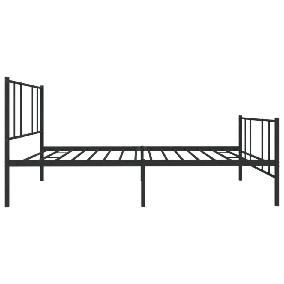 Estructura cama sin colchón con estribo metal negro 80x200