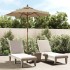 Sombrilla de jardín con poste de madera gris taupe 196x231