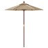 Sombrilla de jardín con poste de madera gris taupe 196x231