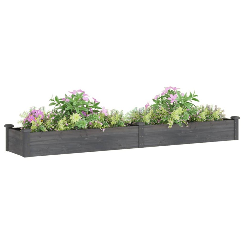 Jardinera arriate con forro madera abeto gris 240x45x25