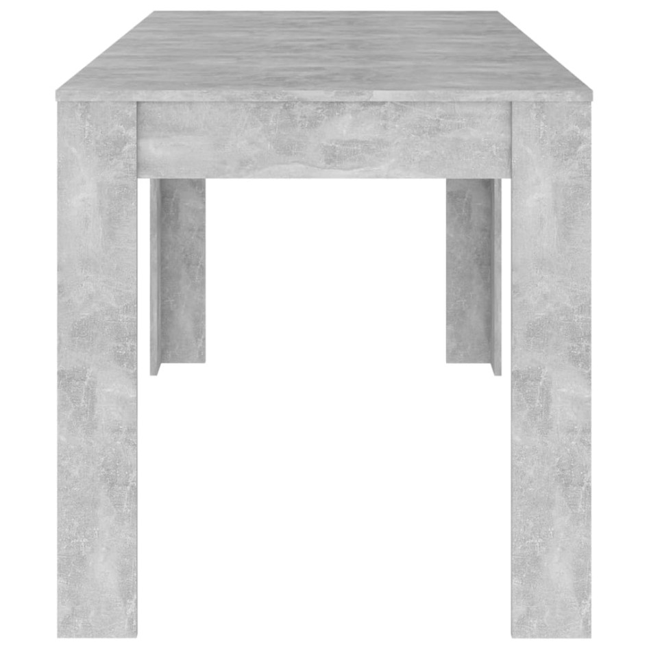 Mesa de comedor contrachapada gris hormigón 140x74,5x76