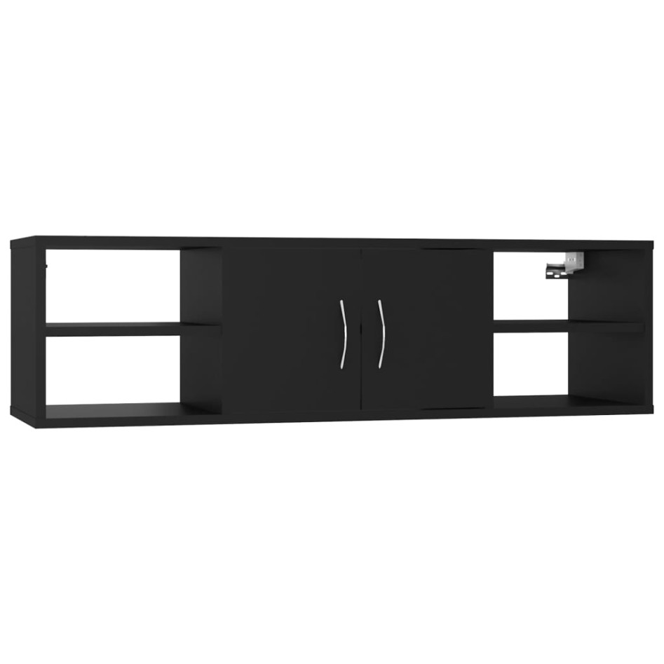 Estantería de pared madera contrachapada negro 102x30x29