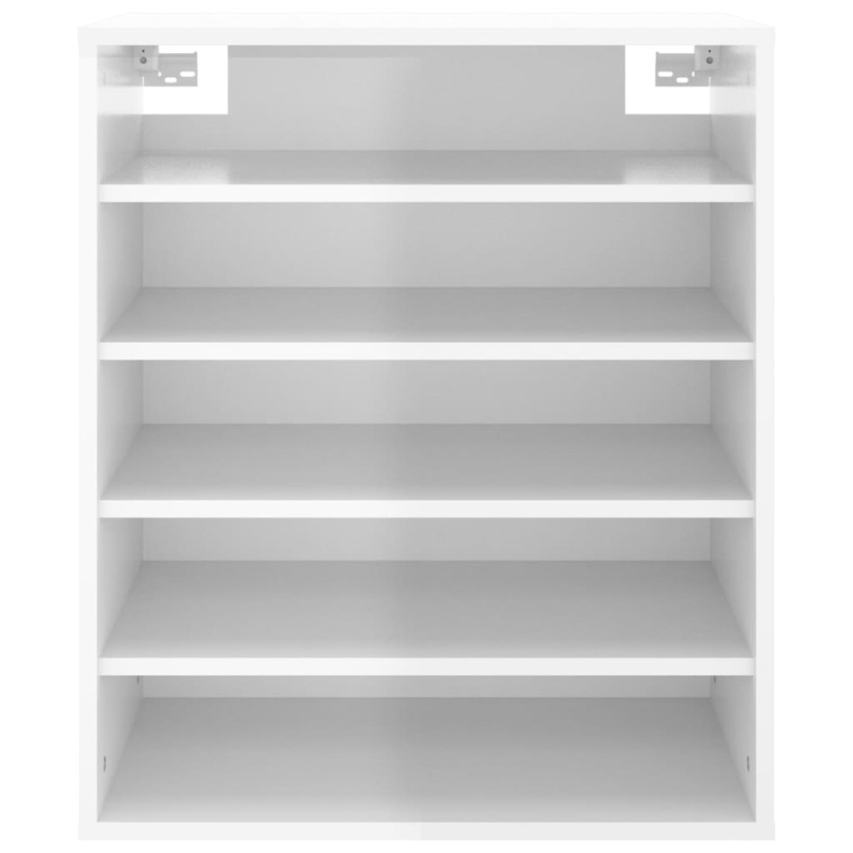 Mueble zapatero madera contrachapada blanco brillo 60x35x70