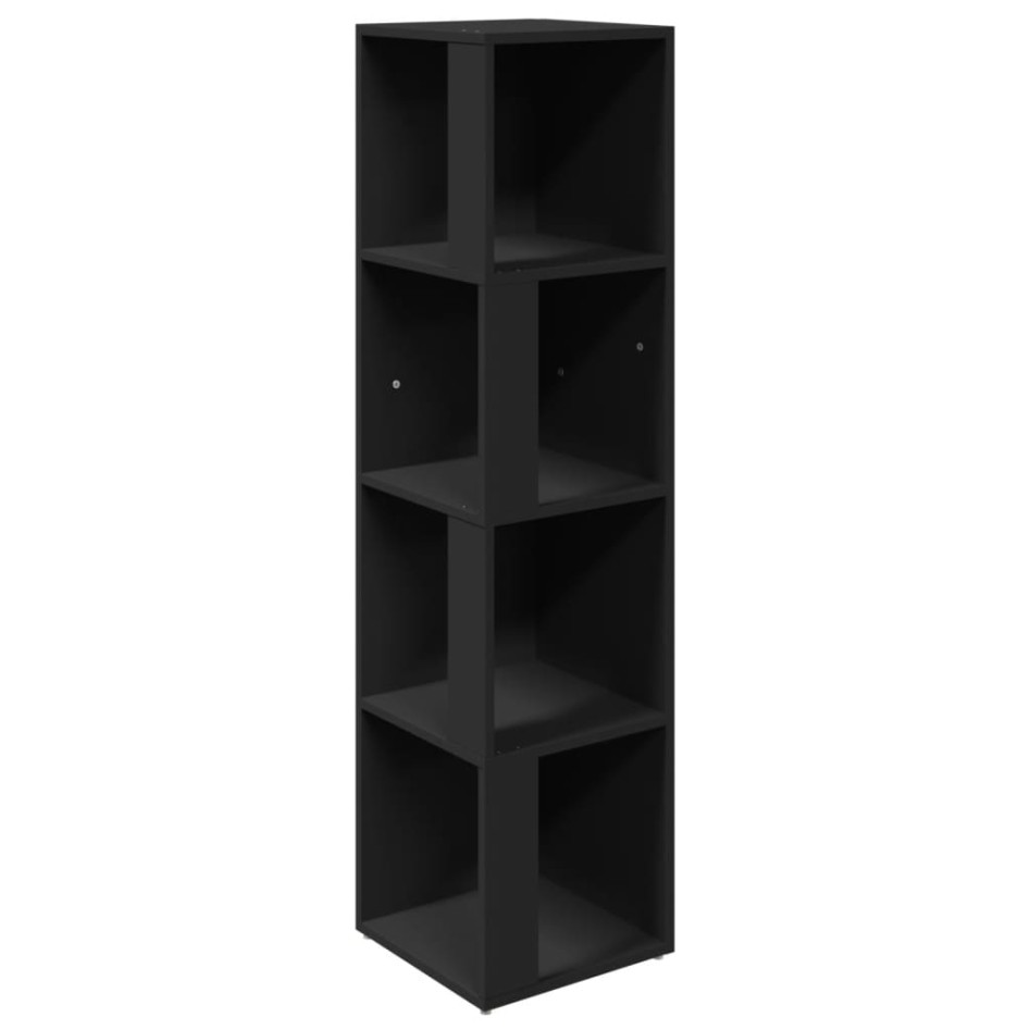 Mueble de esquina madera contrachapada negro 33x33x132