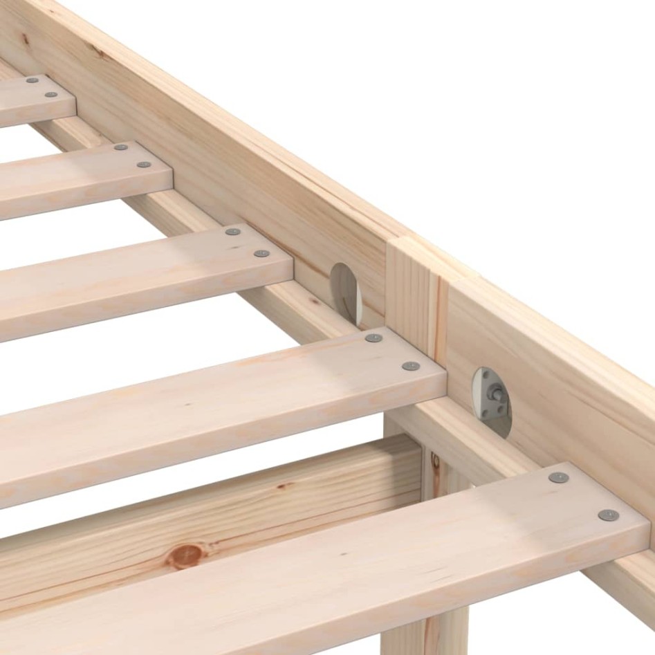 Estructura de cama individual pequeña sin colchón madera