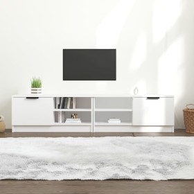 Mueble para TV 2 pzas madera contrachapada blanco 80x35x36,5
