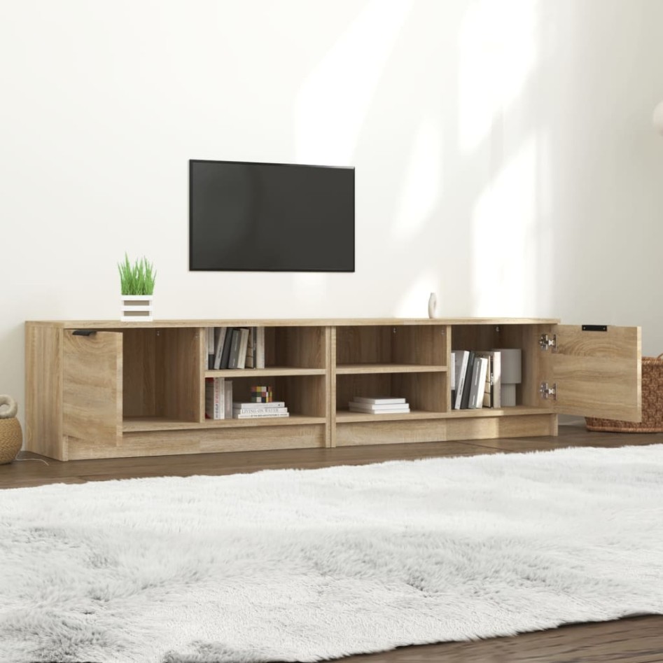 Mueble para TV 2 pzas madera contrachapada roble 80x35x36,5