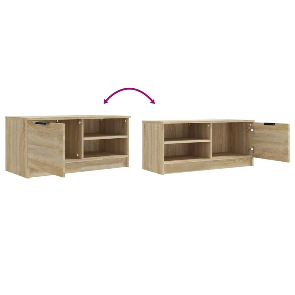 Mueble para TV 2 pzas madera contrachapada roble 80x35x36,5